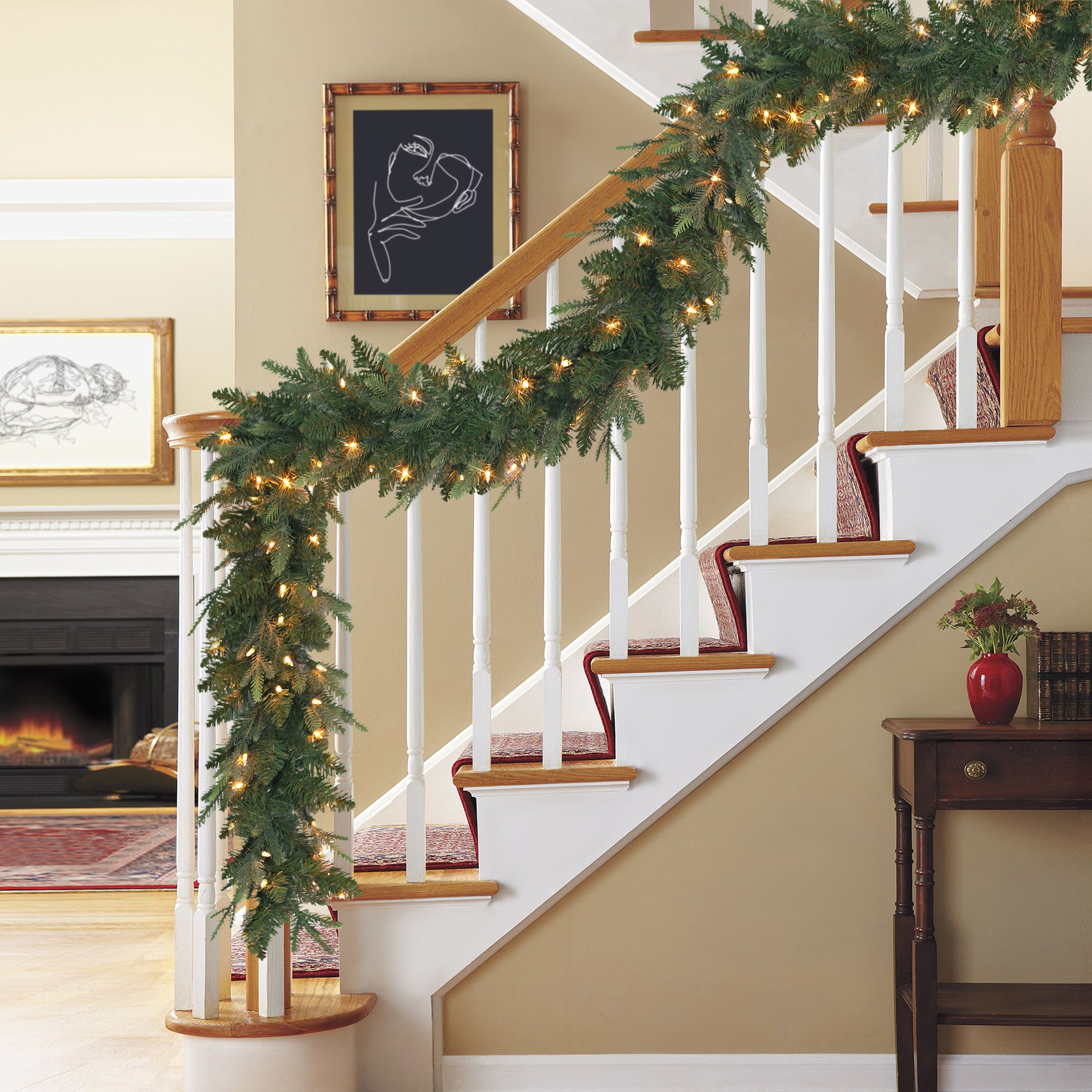 9ft x 10" Pre-Lit Balsam Fir Garland